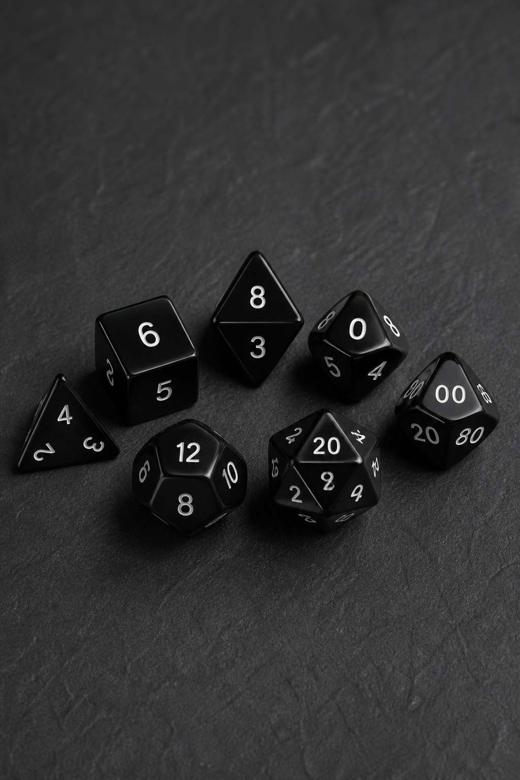 Close-up of polished metal dice