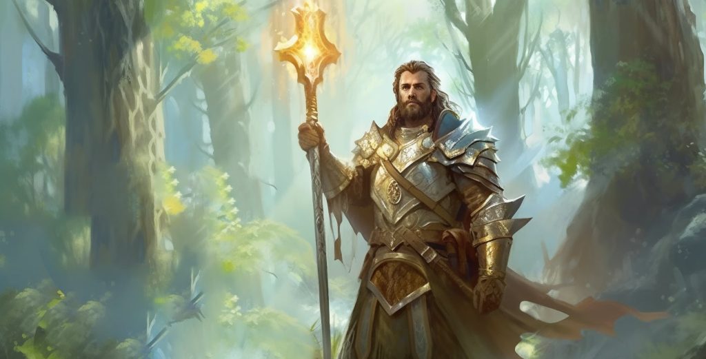 Paladin 5E: DnD warrior with glowing staff