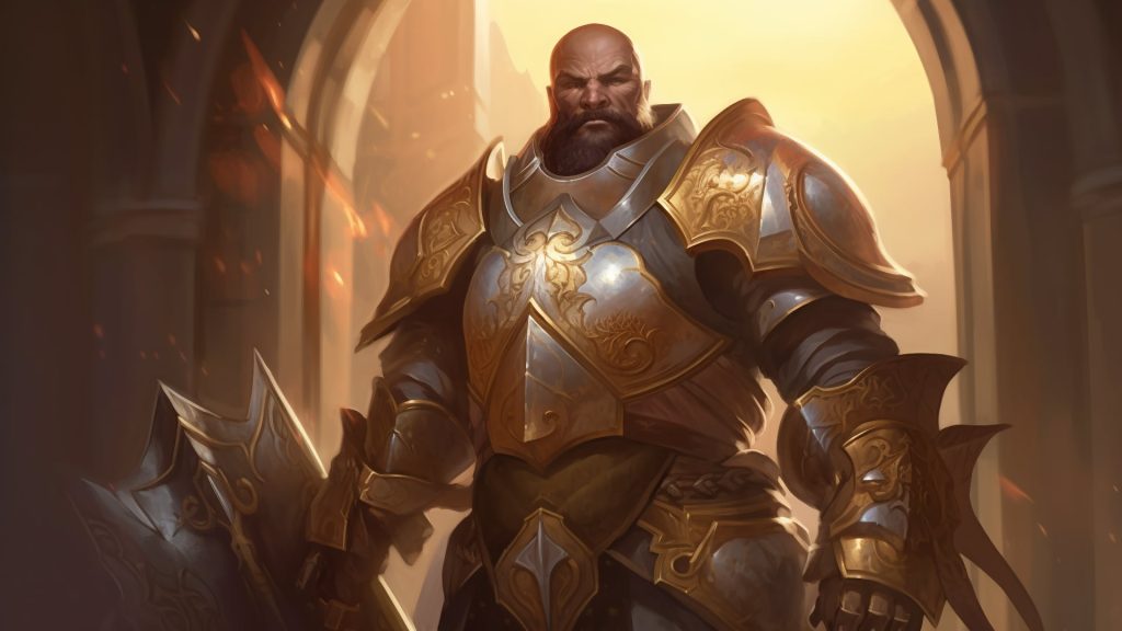 Paladin 5E: DnD warrior in golden armour
