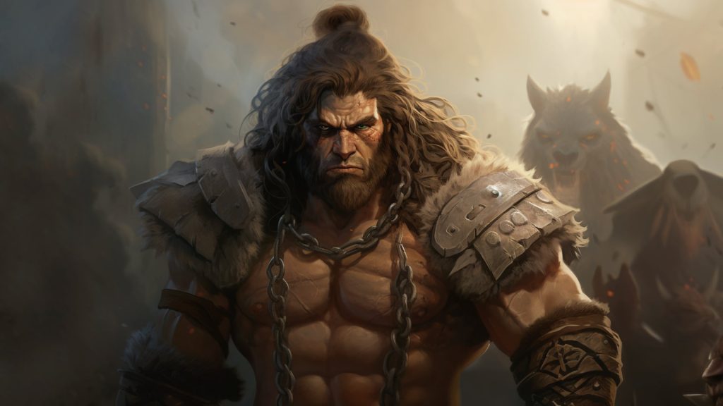 Barbarian 5E: warrior with wolf