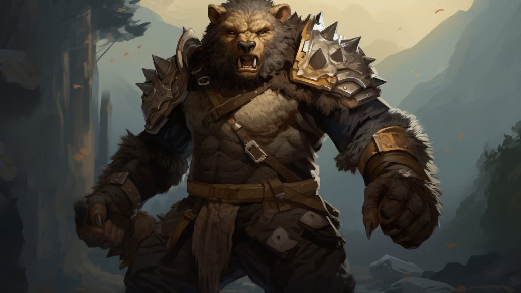 Fighter 5E: Bigbear from DnD in armour