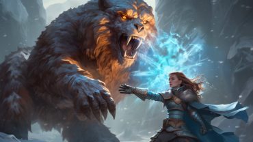 Command 5E: Woman from DnD commanding a big wolf