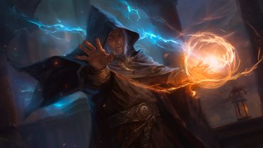 Counterspell 5E: Wizard with stretched out hand towards enemy casting Counterspell
