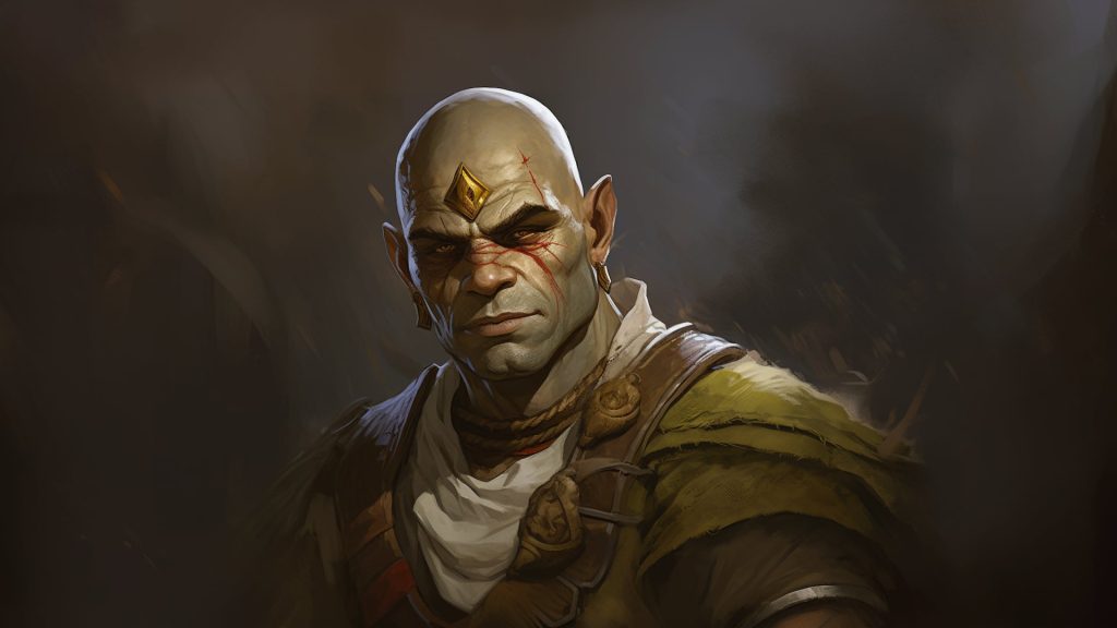 Monk 5E: Half orc monk from dnd
