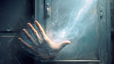Mage Hand 5E: Magic hand reaching for the door