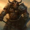 Polearm master 5E: Warrior minotaur ready for battle