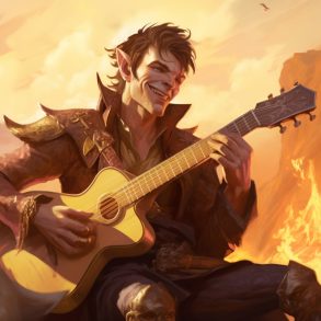 Vicious Mockery 5E: Bard from DnD playing a guitar