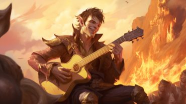 Vicious Mockery 5E: Bard from DnD playing a guitar